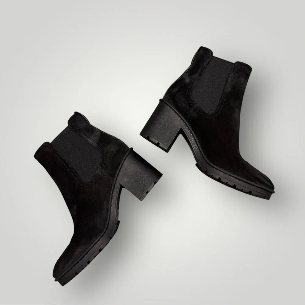 VINCE Henderson-B Suede Ankle‎ Booties Black Sz 38